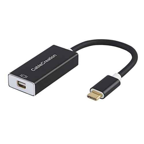USB C to Mini DisplayPort 4K@60Hz, CableCreation Type C to Mini DP Adapter (Not Thunderbolt Adapter),Compatible MacBook Pro 2017/2018,Chromebook Pixel,Surface Book 2,XPS 13,Yoga 920/910,Aluminum Black