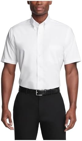 van heusen men's classic fit white poplin dress shirt Van Heusen Mens Big And Tall Poplin Regular For Collar Dress Shirt, White