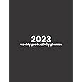 2023 Weekly and Monthly Planner (Black): January to December 8.5" x11" Productivity Planner by The Werk Life