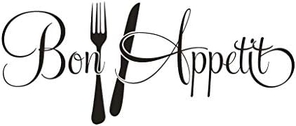Oasics "Bon appetit Wall Stickers Wall Paper Personality Creative DIY Art Sticker for Home Kitchen Wall Decoration Wall Decals 9.1x21.7'' (black)