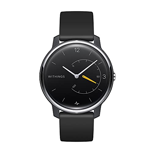 Withings Move Ecg, Montre Hybride Connectée Avec Enregistrement D’Ecg, Tracker D’Activité Et Suivi Du Sommeil, GPS Connecté – Etanche, Autonomie 12 Mois - Noir
