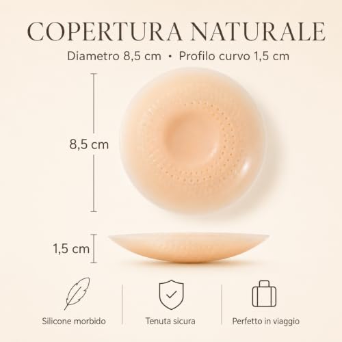2 Pairs Women's Waterproof Silicone Nipple Covers, Reusable Invisible Nipple Covers, Strapless Cover, Backless Bra, Adhesive Bra, Breast Adhesive Cups