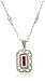 Amazon Essentials Sterling Silver and 14k Yellow Gold Created-Ruby with Diamond-Accent Art Deco Style Necklace (0.12 cttw, I-J Color, I3 Clarity), 17