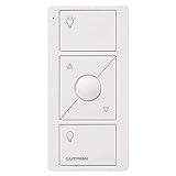 Lutron 3-Button with Raise/Lower Pico Remote for Caseta Wireless Smart Lighting Dimmer Switch, PJ2-3BRL-WH-L01R, White