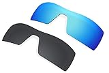 2 Pairs Lenses Replacement Polarized Blue & Black for Oakley Oil Rig Sunglasses