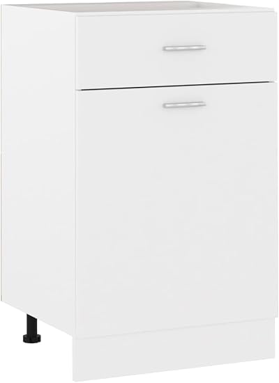 vidaXL Drawer Bottom Cabinet Engineered Wood White 50x46x81.5 cm