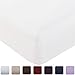 Mellanni Fitted Sheet King White - Brushed Microfiber 1800 Bedding - Wrinkle, Fade, Stain Resistant - Deep Pocket - 1 Single Fitted Sheet Only (King, White) primary