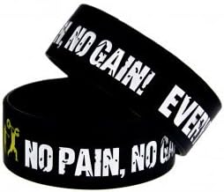 Men and Women Bracelet No Pain No Gain Gym Motivation Bracelet – Black