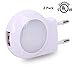 Omeet EU 2-pin Plug - Portable Plug-in 0.7W Travel LED Night Light with USB Wall Charger - 2 Pack of White