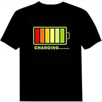 YAGEER LED T-Shirt Sound Activated Equalizer T Shirt Light Up for Halloween EDM Party Concert Costume Birthday Gift (Color : A, Size : XL)