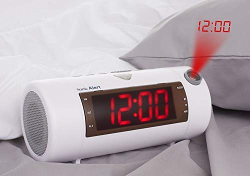 The Sonic Blast - Super Loud Projection Alarm Clock with Bluetooth Speaker with High Definition SB700W White (Without Sonic Bomb Bed Shaker) - Optional Purchase Sonic Bomb Super Shaker Model SS5VB - Thumbnail 6