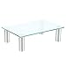 TAVR Clear Computer Monitor Stand Desktop Riser with Tempered Glass Chrome Aluminum Legs for Flat Screen LCD LED TV, Laptop/Notebook/Xbox One CM2002thumb 1