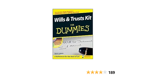 Wills And Trusts Kit For Dummies Publisher For Dummies Pap Cdr Edition Aaron Larson Amazon Com Books