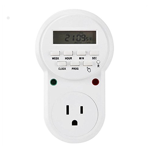 ZEEFO 7 Days Programmable Plug-in Digital Timer Switch Controllers Smart Socket Plug Wall Electrical Home Plug In Switch 3-prong Outlet For Home Light and all Household Appliances (Easier to Setting)