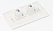 RiteAV 1 Gang 2 Port Cat6 Wall Plate - White