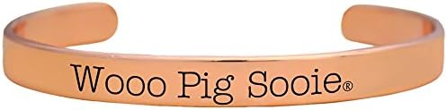 Arkansas Woo Pig Sooie Slogan Rose Gold Cuff Bangle Bracelet Jewelry