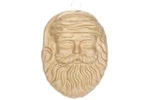 Factory Direct Craft Pack of 2 Paper Mache Santa Mask Father Christmas Papier Mache Mask DIY Holiday Craft Ready to Paint, Decoupage and Decorate (Size: 14 inches x 10 inches)