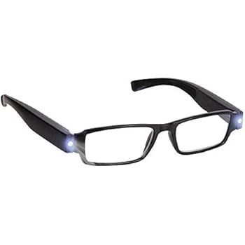 Bright LED Readers with Lights Reading Glasses Lighted Magnifier Nighttime Reader Compact Full Frame Eyewear Clear Vision Unisex Clear Vision Lighted Eye Glasses