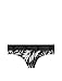 Victoria's Secret Pink Logo Velvet Thong Panty Black Palm Velvet (Medium)