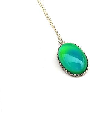 Oval Sterling Silver Color Changing Mood Pendant