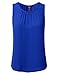 DRESSIS Womens Round Neck Sleeveless Chiffon Pleated Blouse Tank Top ROYAL 3XL