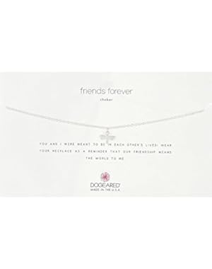 Womens Friends Forever Choker Necklace, Dragonfly Charm