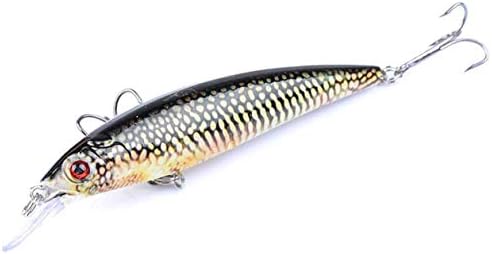 chungeng New Necessaries 1Pc 3D Eyes Realistic Minnow Fishing Lure Painted Isca Artificial Hard Bait Fishing Tool for Camping, Picnic and Other Outdoor Activities