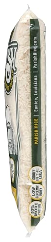 PARISH WHITE RICE – HIGH-PROTEIN RICE WITH LOW GLYCEMIC INDEX – LOCALLY GROWN LONG-GRAIN WHITE RICE – MADE IN THE USA – RICH NUTRIENT CONTENT – IDEAL FOR CURRY, DESSERTS, STIR-FRY – 2LB BAG