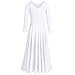 IBTOM CASTLE Little/Big Girls Long Sleeve Liturgical Praise Lyrical Dance Dress Loose Fit Full Length Dancewear Costume Ballet Praisewear White 13-14 Years