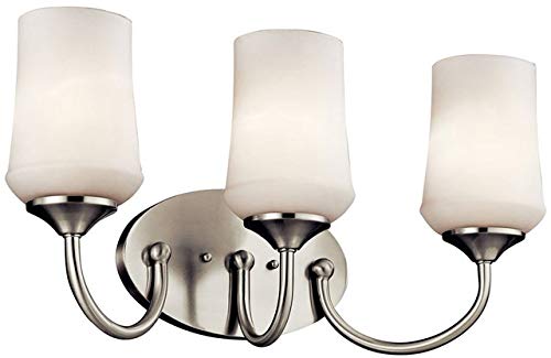 Kichler 45570NIL18 Aubrey Vanity, 3-Light LED 30 Total Watts, Brushed Nickel Kichler 45570NIL18 Aubrey Vanity, 3-Light LED 30 Total Watts, Brushed Nickel