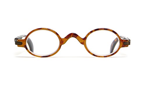 Calabria R314 Unisex Vintage Professor Oval Reading Glasses Incredibly Lightweight and Comfortable in Tortoise +1.50