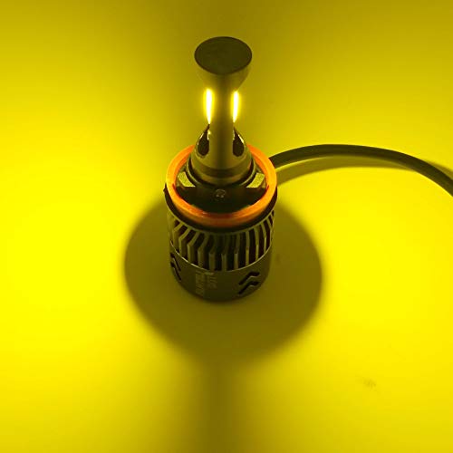 FANTELI H3 3000K Yellow LED Headlight Bulbs All-in-One Conversion Kit - 72W 8000LM Fog Driving Lights Foglights Extremely Bright
