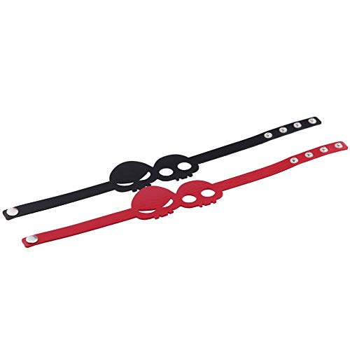 Sexy-Cuoio-Punk-Gotico-di-Tendenza-delle-Donne-della-Ragazza-di-Halloween-Doppio-Cranio-Scheletro-Partito-della-Collana-del-Collare-del-Choker-Metal-Color-Rosa-Size-Gratuito