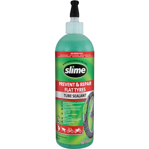 Slime 10026 Bike Tube Puncture Repair Sealant. Prevent and Repair. Suitable for all Bicycles, Small Gardening Tools, Scooters fitted with Inner Tubes. Non-Toxic. 473 mL (16oz) bottle