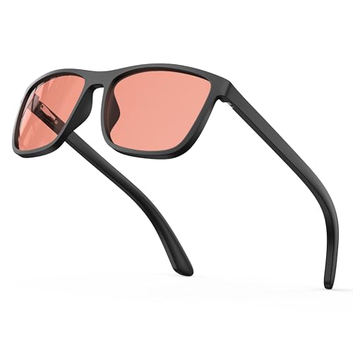 Bloomoak Gafas de color rosa antimigraña, FL-Flex gafas rosas contra la sensibilidad a la luz, el deslumbramiento LED, la fotofobia y la fatiga ocular