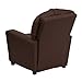 Flash Furniture Chandler LeatherSoft Kids Recliner with Cup Holder and Safety Recline, Contemporary Reclining Chair for Kids, Supports up to 90 lbs., Brown