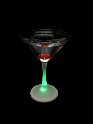 Fortune Products LG-6001 Crystalight Lighted Martini Glass, 5" Diameter x 7.25" Height, 8 oz. Capacity (Pack of 4)
