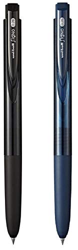 Assorted - Signo - uni Knock Ballpoint Pen - UMN-155 RT1 0.28 mm Black & Blue-Black