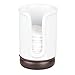 mDesign Decorative Ceramic Disposable Paper or Plastic Cup Holder Dispenser for Bathroom Vanity Countertops - Use for Water, Mouthwash, Rinsing - White/Bronze