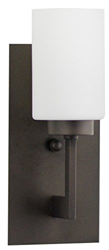Brio wall sconce light fixture – bronze w/ frosted gl…