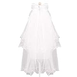 Flower Girl Veil, Children's Wedding Veil First Communion Veils with A White Garland