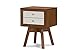 Baxton Studio Warwick Two-Tone Modern Accent Table and Nightstand, Walnut/White