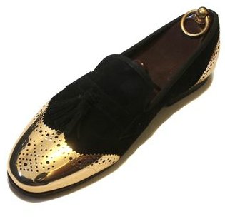 black suede tassel loafers