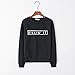 TOOPOOT Women Tops  Autumn Letter Printing Round Neck Long Sleeve Casual Blouse Sweatshirt Blackthumb 2