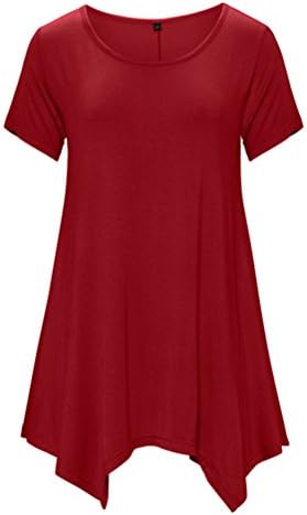 DB MOON Flowy Swing Tops Plus Size ( Wine Red,3XL )