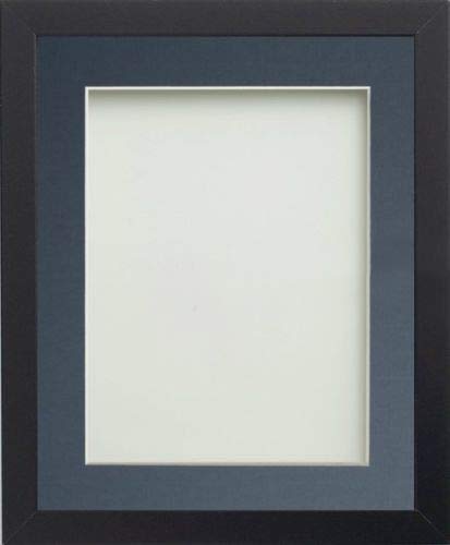 Frame Company Allington Black 9x7 inch Frame With Blue Mount For Image 6x4 inch *Choice of sizes* Fitted with Real Glass — image 1