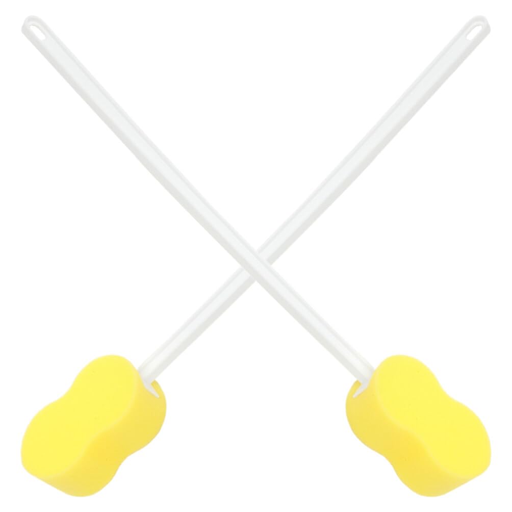 minkissy Long Handle Bath Brush 22.44 Inch Back Scrubber for Shower Body Cleansing Exfoliating Sponge Set of 2