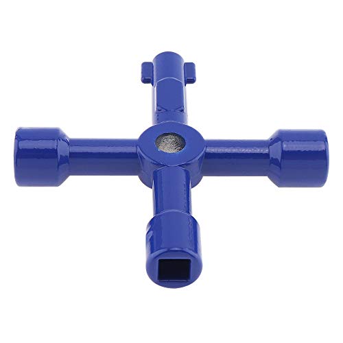 ChgImposs Multi-function Key Wrench, 4 In 1 Universal Inside Cross Triangle Plumber Blue Key Wrench for Electric Control Cabinet Train Elevator