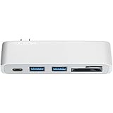 MIORDO Type-C USB 3.0 5 in 1 Combo Hub for MacBook Pro 2016/2017, Aluminum Multiport Adapter, Silver