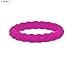 QALO Women's Rubber Silicone Ring, Stackable Twist Rubber Wedding Band, Breathable, Durable Engagement Silicone Ring, 3.3mm Wide 2mm Thick, Neon Pink, Size 7